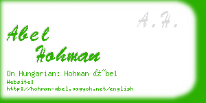 abel hohman business card